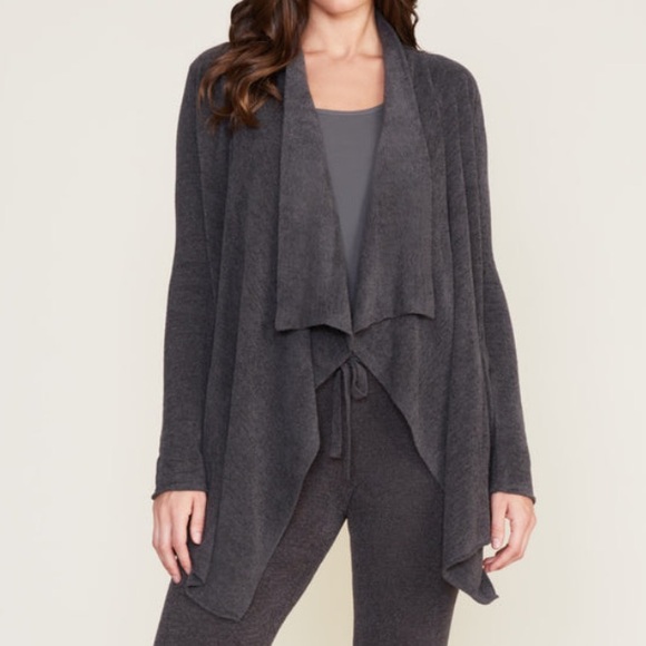 Barefoot Dreams Sweaters - Barefoot Dreams Cozy Chic Lite Hi/Lo Cardigan Dark Gray/Carbon S/M